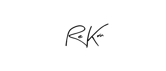 How to make Re Krin name signature. Use Arty Signature style for creating short signs online. This is the latest handwritten sign. Re Krin signature style 8 images and pictures png