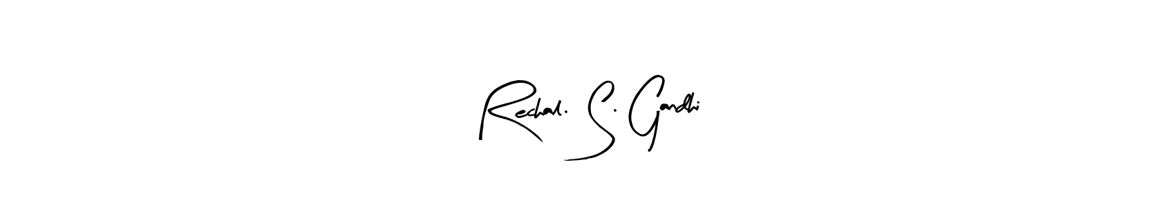How to make Rechal. S. Gandhi name signature. Use Arty Signature style for creating short signs online. This is the latest handwritten sign. Rechal. S. Gandhi signature style 8 images and pictures png