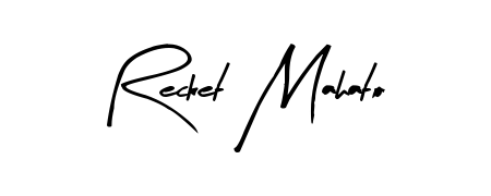 Transform the name Recket Mahato into a signature masterpiece using Arty Signature font. Ideal for photographers, artists, and creators looking for watermarks. Recket Mahato signature style 8 images and pictures png