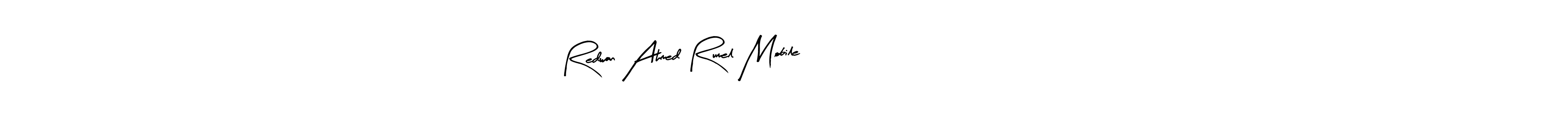 Use a signature maker to create a handwritten signature online. With this signature software, you can design (Arty Signature) your own signature for name Redwan Ahmed Rumel Mobile: 01888524242. Redwan Ahmed Rumel Mobile: 01888524242 signature style 8 images and pictures png