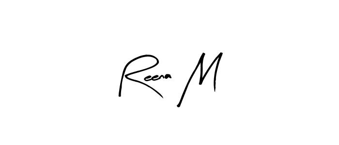 Design your own signature with our free online signature maker. With this signature software, you can create a handwritten (Arty Signature) signature for name Reena M. Reena M signature style 8 images and pictures png