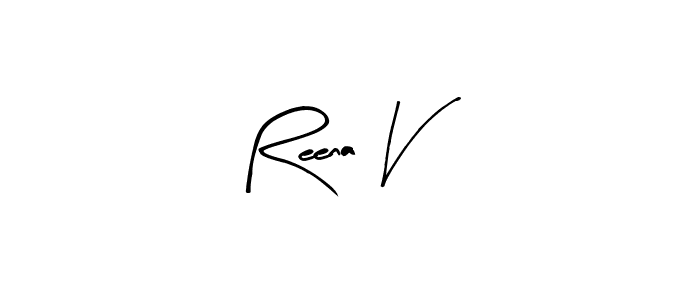 Arty Signature is a professional signature style that is perfect for those who want to add a touch of class to their signature. It is also a great choice for those who want to make their signature more unique. Get Reena V name to fancy signature for free. Reena V signature style 8 images and pictures png