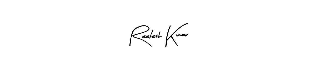 How to make Reetesh Kumar name signature. Use Arty Signature style for creating short signs online. This is the latest handwritten sign. Reetesh Kumar signature style 8 images and pictures png