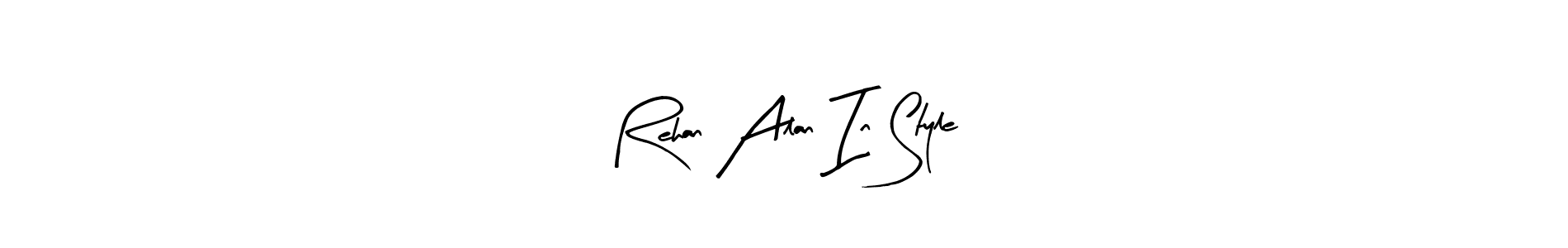 Arty Signature is a professional signature style that is perfect for those who want to add a touch of class to their signature. It is also a great choice for those who want to make their signature more unique. Get Rehan Alan In Style name to fancy signature for free. Rehan Alan In Style signature style 8 images and pictures png