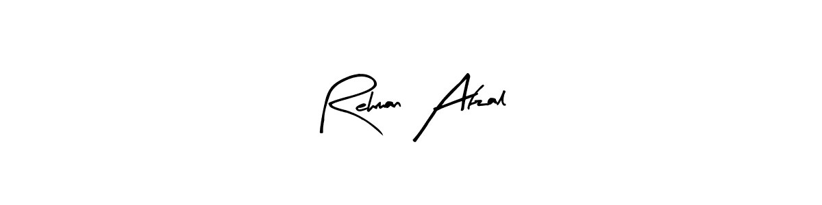 Arty Signature is a professional signature style that is perfect for those who want to add a touch of class to their signature. It is also a great choice for those who want to make their signature more unique. Get Rehman Afzal name to fancy signature for free. Rehman Afzal signature style 8 images and pictures png