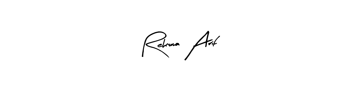 Similarly Arty Signature is the best handwritten signature design. Signature creator online .You can use it as an online autograph creator for name Rehnuma Arif. Rehnuma Arif signature style 8 images and pictures png