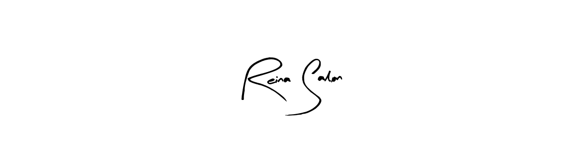 How to make Reina Salon  name signature. Use Arty Signature style for creating short signs online. This is the latest handwritten sign. Reina Salon  signature style 8 images and pictures png