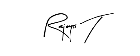 A modern signature idea for name Rejoysi T using Arty Signature font. Clean strokes and elegant curves make it stand out instantly. Rejoysi T signature style 8 images and pictures png