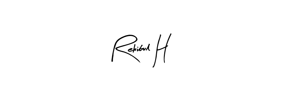 Design your own signature with our free online signature maker. With this signature software, you can create a handwritten (Arty Signature) signature for name Rekibul H. Rekibul H signature style 8 images and pictures png