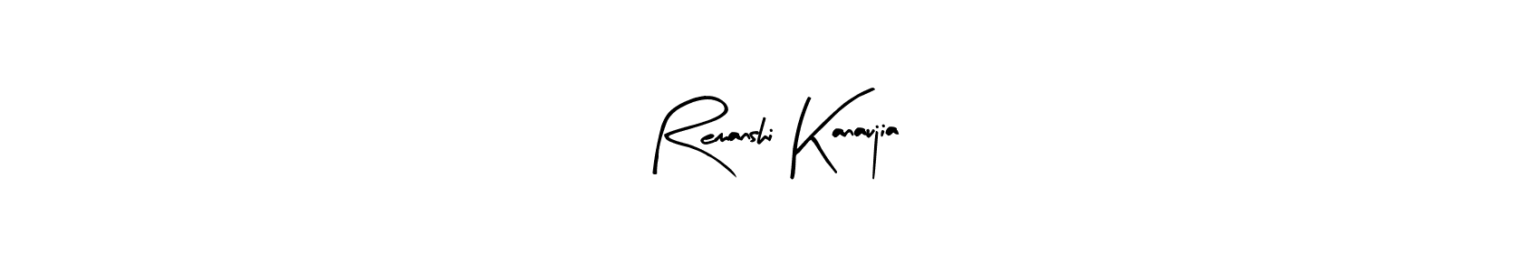 How to make Remanshi Kanaujia name signature. Use Arty Signature style for creating short signs online. This is the latest handwritten sign. Remanshi Kanaujia signature style 8 images and pictures png