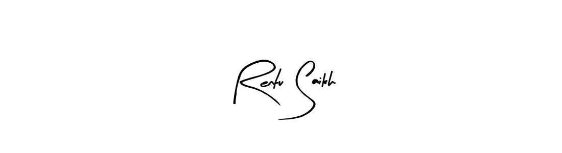 How to make Rentu Saikh name signature. Use Arty Signature style for creating short signs online. This is the latest handwritten sign. Rentu Saikh signature style 8 images and pictures png