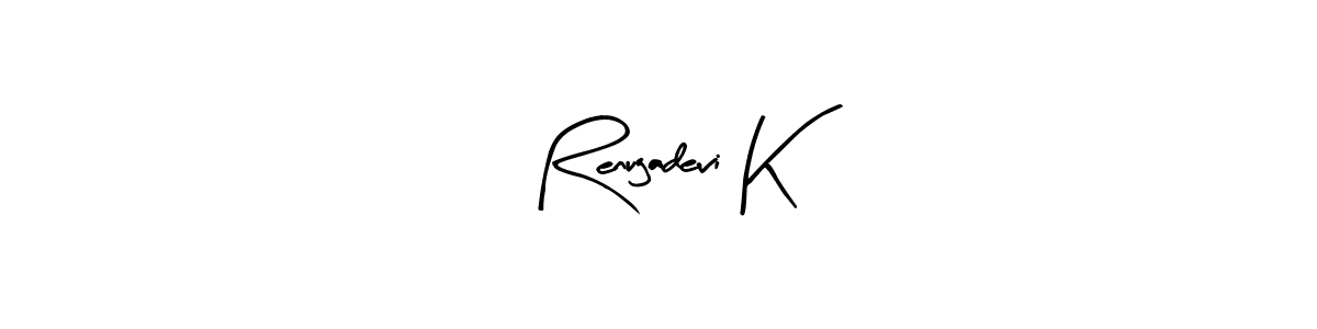 How to make Renugadevi K name signature. Use Arty Signature style for creating short signs online. This is the latest handwritten sign. Renugadevi K signature style 8 images and pictures png
