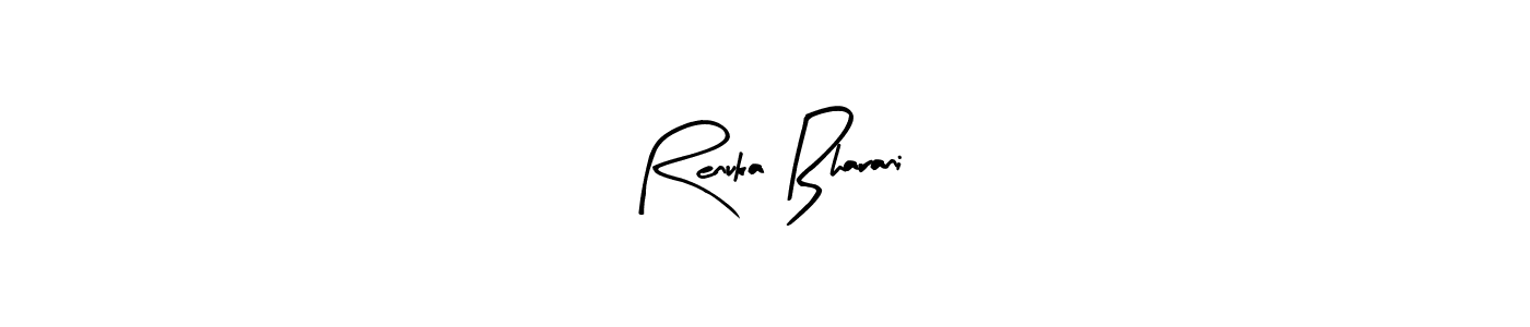 Arty Signature is a professional signature style that is perfect for those who want to add a touch of class to their signature. It is also a great choice for those who want to make their signature more unique. Get Renuka Bharani name to fancy signature for free. Renuka Bharani signature style 8 images and pictures png