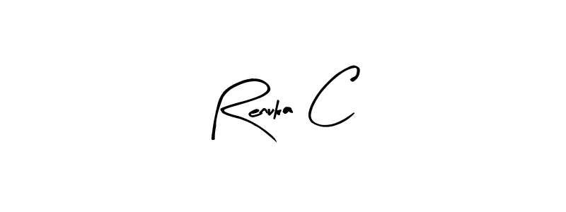 How to make Renuka C name signature. Use Arty Signature style for creating short signs online. This is the latest handwritten sign. Renuka C signature style 8 images and pictures png