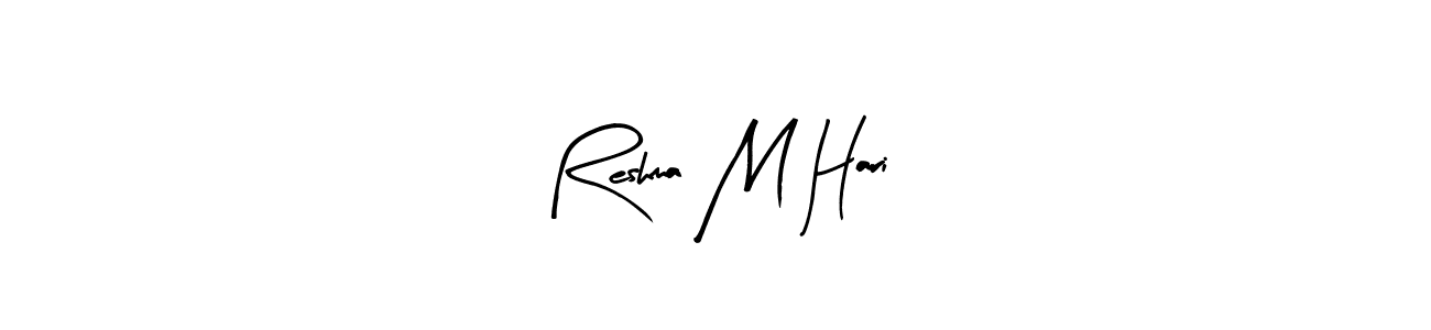 Make a short Reshma M Hari signature style. Manage your documents anywhere anytime using Arty Signature. Create and add eSignatures, submit forms, share and send files easily. Reshma M Hari signature style 8 images and pictures png