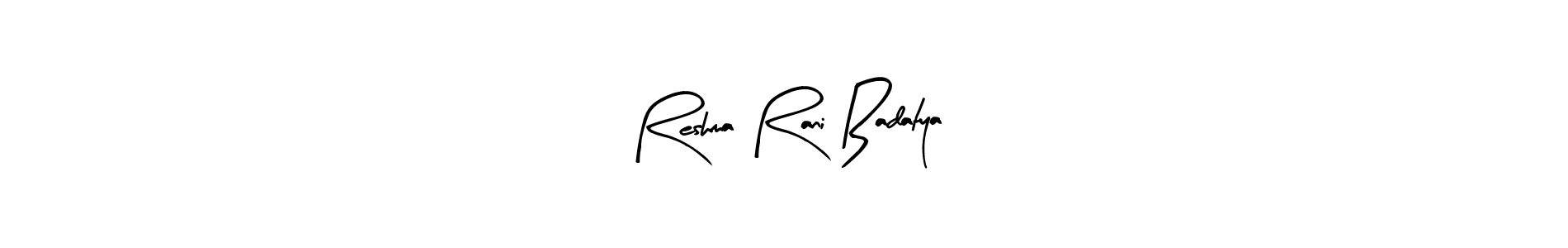 How to make Reshma Rani Badatya name signature. Use Arty Signature style for creating short signs online. This is the latest handwritten sign. Reshma Rani Badatya signature style 8 images and pictures png