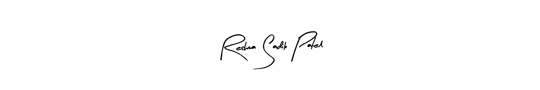 The best way (Arty Signature) to make a short signature is to pick only two or three words in your name. The name Reshma Sadik Patel include a total of six letters. For converting this name. Reshma Sadik Patel signature style 8 images and pictures png