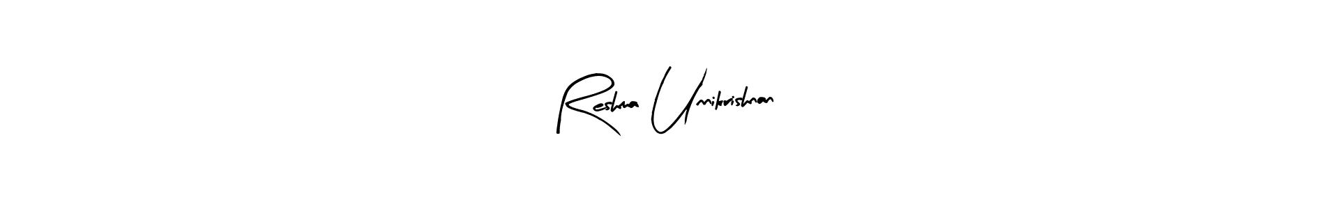 Also we have Reshma Unnikrishnan name is the best signature style. Create professional handwritten signature collection using Arty Signature autograph style. Reshma Unnikrishnan signature style 8 images and pictures png