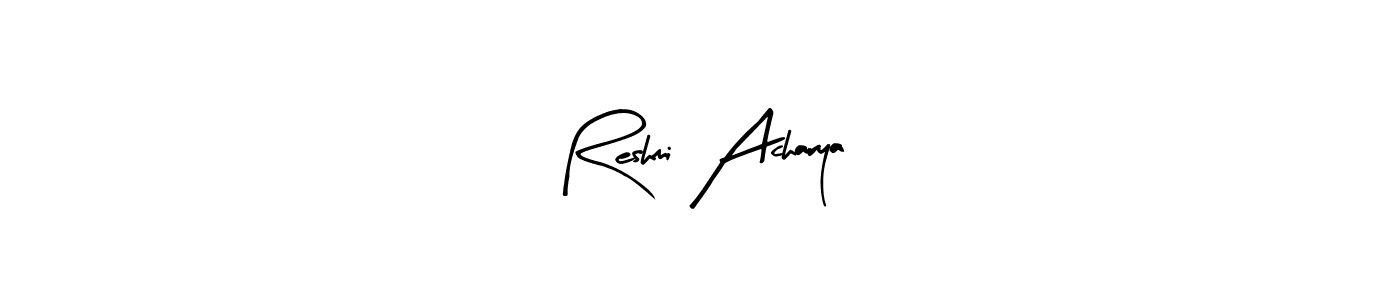 Similarly Arty Signature is the best handwritten signature design. Signature creator online .You can use it as an online autograph creator for name Reshmi Acharya. Reshmi Acharya signature style 8 images and pictures png