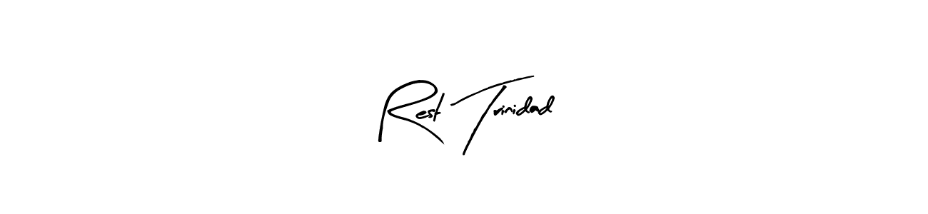 Make a beautiful signature design for name Rest Trinidad. With this signature (Arty Signature) style, you can create a handwritten signature for free. Rest Trinidad signature style 8 images and pictures png