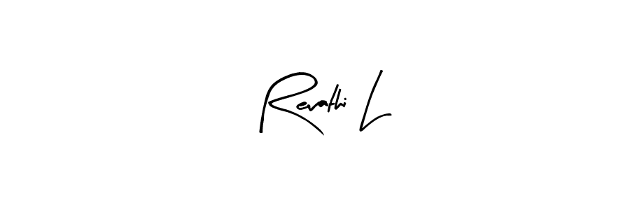 Similarly Arty Signature is the best handwritten signature design. Signature creator online .You can use it as an online autograph creator for name Revathi L. Revathi L signature style 8 images and pictures png