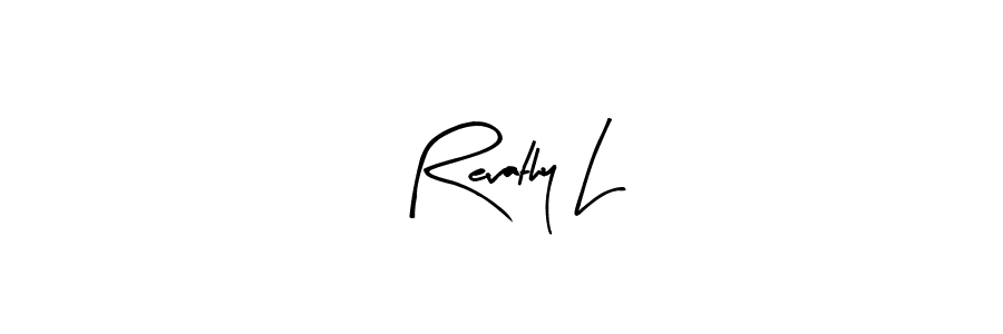 Design your own signature with our free online signature maker. With this signature software, you can create a handwritten (Arty Signature) signature for name Revathy L. Revathy L signature style 8 images and pictures png