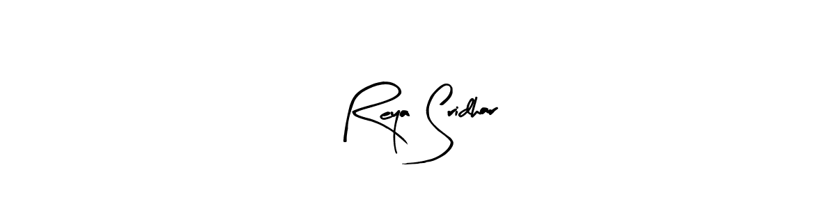 The best way (Arty Signature) to make a short signature is to pick only two or three words in your name. The name Reya Sridhar include a total of six letters. For converting this name. Reya Sridhar signature style 8 images and pictures png