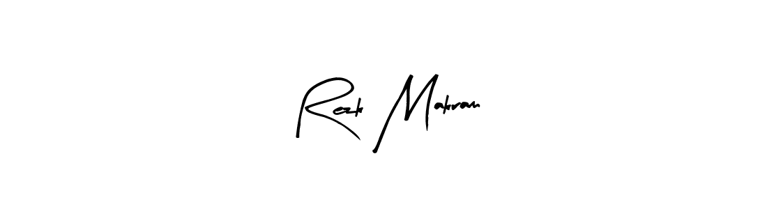 Arty Signature is a professional signature style that is perfect for those who want to add a touch of class to their signature. It is also a great choice for those who want to make their signature more unique. Get Rezk Makram name to fancy signature for free. Rezk Makram signature style 8 images and pictures png
