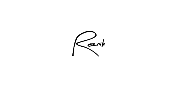 Use a signature maker to create a handwritten signature online. With this signature software, you can design (Arty Signature) your own signature for name Reznik. Reznik signature style 8 images and pictures png