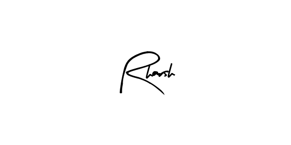 Use a signature maker to create a handwritten signature online. With this signature software, you can design (Arty Signature) your own signature for name Rharsh. Rharsh signature style 8 images and pictures png