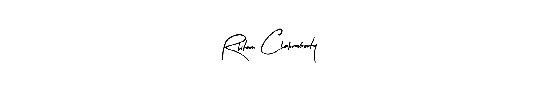 Arty Signature is a professional signature style that is perfect for those who want to add a touch of class to their signature. It is also a great choice for those who want to make their signature more unique. Get Rhitam Chakraborty name to fancy signature for free. Rhitam Chakraborty signature style 8 images and pictures png