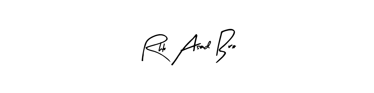 How to make Rhk Asad Bro name signature. Use Arty Signature style for creating short signs online. This is the latest handwritten sign. Rhk Asad Bro signature style 8 images and pictures png
