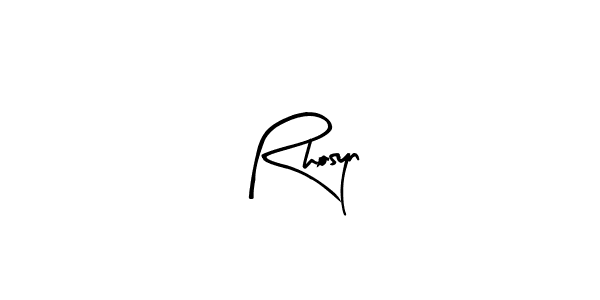 Create a beautiful signature design for name Rhosyn. With this signature (Arty Signature) fonts, you can make a handwritten signature for free. Rhosyn signature style 8 images and pictures png