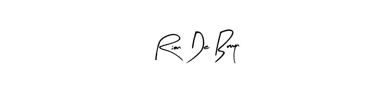 Make a beautiful signature design for name Rian De Bruyn. With this signature (Arty Signature) style, you can create a handwritten signature for free. Rian De Bruyn signature style 8 images and pictures png