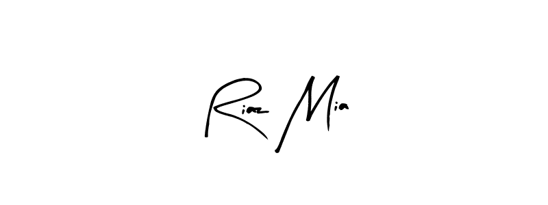 How to make Riaz Mia name signature. Use Arty Signature style for creating short signs online. This is the latest handwritten sign. Riaz Mia signature style 8 images and pictures png