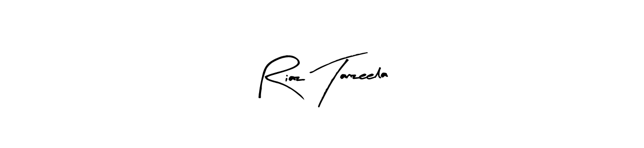 The best way (Arty Signature) to make a short signature is to pick only two or three words in your name. The name Riaz Tanzeela include a total of six letters. For converting this name. Riaz Tanzeela signature style 8 images and pictures png