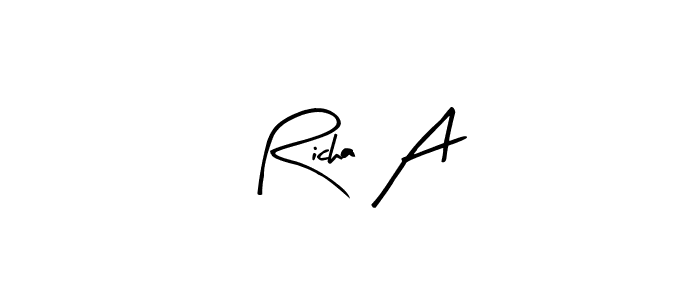 Design your own signature with our free online signature maker. With this signature software, you can create a handwritten (Arty Signature) signature for name Richa A. Richa A signature style 8 images and pictures png