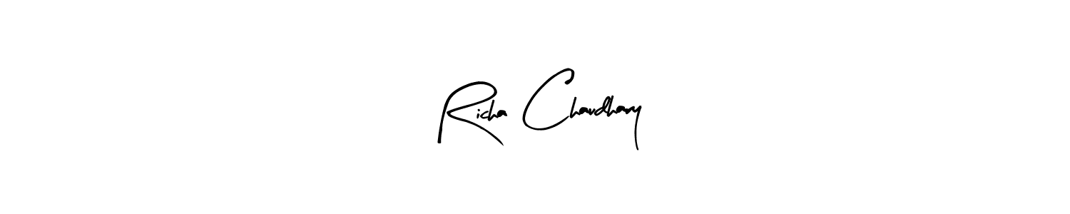 How to make Richa Chaudhary name signature. Use Arty Signature style for creating short signs online. This is the latest handwritten sign. Richa Chaudhary signature style 8 images and pictures png