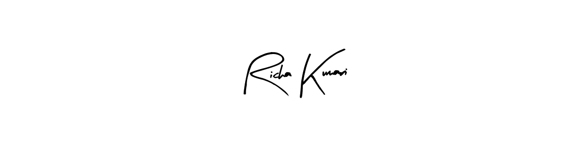 How to make Richa Kumari name signature. Use Arty Signature style for creating short signs online. This is the latest handwritten sign. Richa Kumari signature style 8 images and pictures png