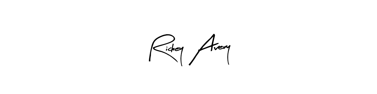 Use a signature maker to create a handwritten signature online. With this signature software, you can design (Arty Signature) your own signature for name Rickey Avery. Rickey Avery signature style 8 images and pictures png