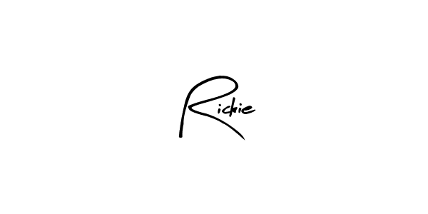 Make a beautiful signature design for name Rickie. With this signature (Arty Signature) style, you can create a handwritten signature for free. Rickie signature style 8 images and pictures png