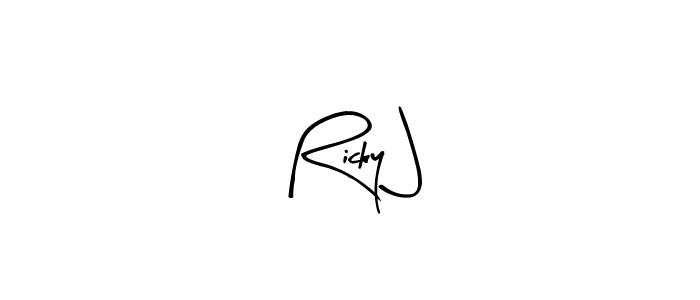 It looks lik you need a new signature style for name Ricky J. Design unique handwritten (Arty Signature) signature with our free signature maker in just a few clicks. Ricky J signature style 8 images and pictures png
