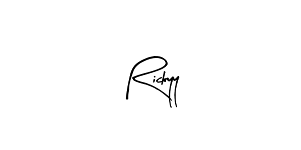 How to make Rickyy name signature. Use Arty Signature style for creating short signs online. This is the latest handwritten sign. Rickyy signature style 8 images and pictures png