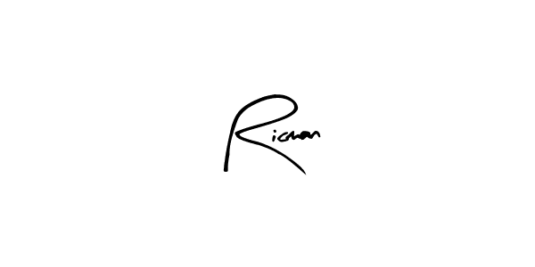 Similarly Arty Signature is the best handwritten signature design. Signature creator online .You can use it as an online autograph creator for name Ricman. Ricman signature style 8 images and pictures png