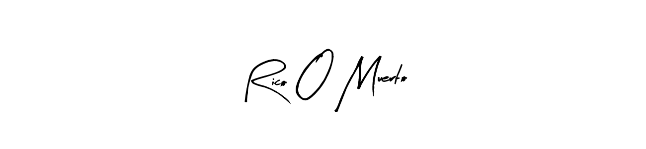 Use a signature maker to create a handwritten signature online. With this signature software, you can design (Arty Signature) your own signature for name Rico O Muerto. Rico O Muerto signature style 8 images and pictures png