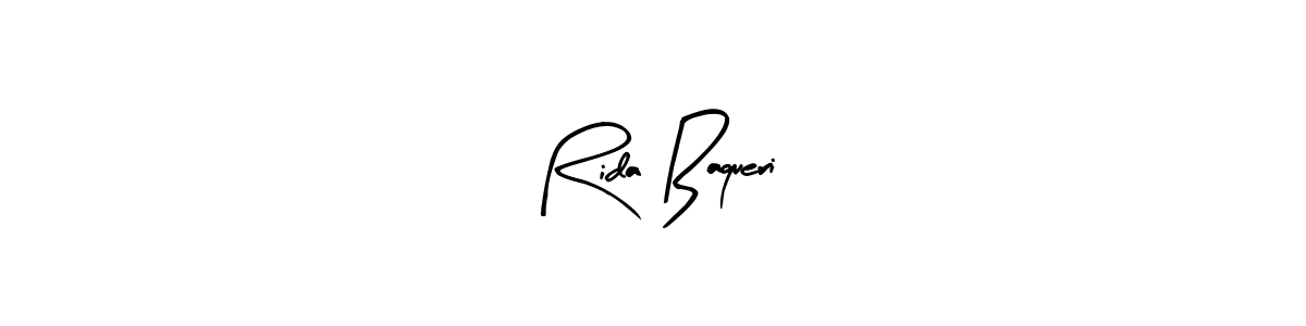 Use a signature maker to create a handwritten signature online. With this signature software, you can design (Arty Signature) your own signature for name Rida Baqueri. Rida Baqueri signature style 8 images and pictures png