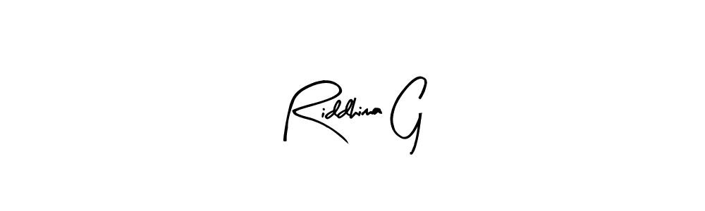 Make a beautiful signature design for name Riddhima G. Use this online signature maker to create a handwritten signature for free. Riddhima G signature style 8 images and pictures png