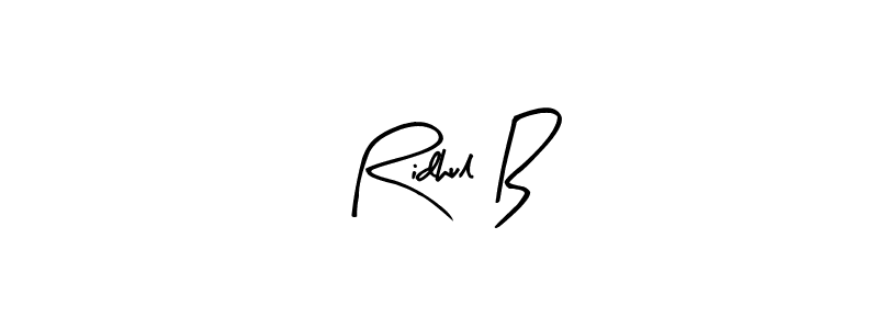 Arty Signature is a professional signature style that is perfect for those who want to add a touch of class to their signature. It is also a great choice for those who want to make their signature more unique. Get Ridhul B name to fancy signature for free. Ridhul B signature style 8 images and pictures png