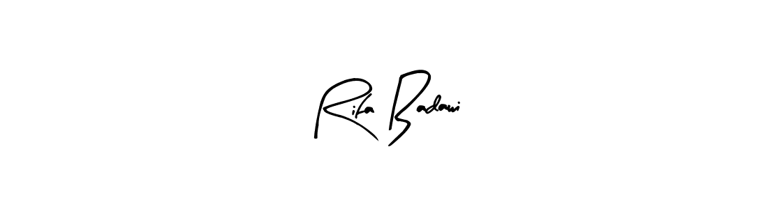 Also You can easily find your signature by using the search form. We will create Rifa Badawi name handwritten signature images for you free of cost using Arty Signature sign style. Rifa Badawi signature style 8 images and pictures png