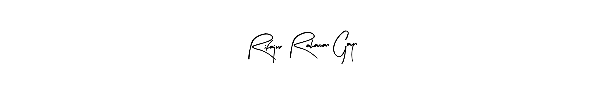 Arty Signature is a professional signature style that is perfect for those who want to add a touch of class to their signature. It is also a great choice for those who want to make their signature more unique. Get Rifajur Rahaman Gayn name to fancy signature for free. Rifajur Rahaman Gayn signature style 8 images and pictures png